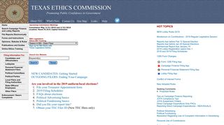 Texas Ethics Commission Home Page