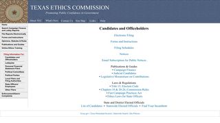 Candidates and Officeholders - Texas Ethics Commission