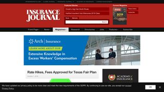Rate Hikes, Fees Approved for Texas Fair Plan - Insurance Journal