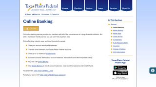 Online Banking - Texas Plains Federal Credit Union