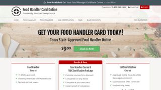 Texas Food Handler Card Online | Food Handler Program To Go
