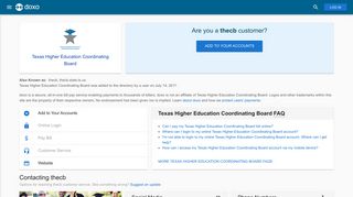 Texas Higher Education Coordinating Board (thecb): Login, Bill Pay ...