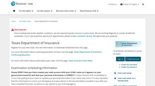 Texas Insurance :: Pearson VUE