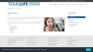 Customer Service - Texas Life Insurance Company