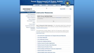 RSD - LTC Intructor Resources - Texas DPS - Texas.gov