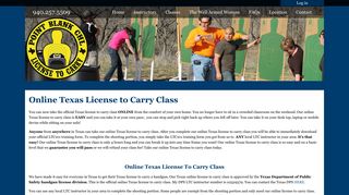 Online Texas License To Carry Class - Get Certfied ... - Point Blank CHL