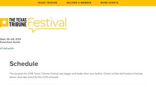 Schedule | The 2019 Texas Tribune Festival