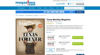 Texas Monthly Magazine Subscription Discount | Magazines.com