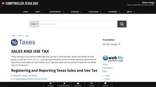 Sales and Use Tax - Texas Comptroller - Texas.gov