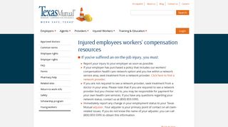 Injured employees workers' compensation resources - Texas Mutual