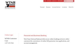 Login - West Texas National Bank