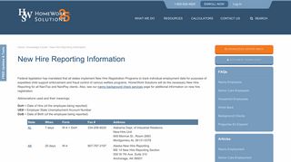 New Hire Reporting | New Hire Registration Information