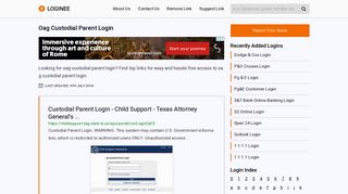 Oag Custodial Parent Login