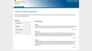 The Oncology Portal: Login