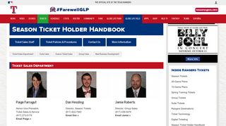 Season Ticket Holder Handbook | Texas Rangers - MLB.com