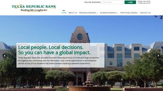 We are Texas Republic Bank located in North Texas DFW Metroplex!
