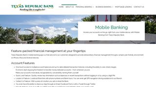 Free Service Mobile Banking App - Texas Republic Bank