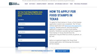 Apply for SNAP in Texas | Texas-Benefits.org