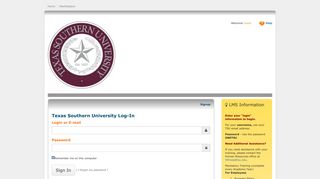 Texas Southern University Log-In - Coggno