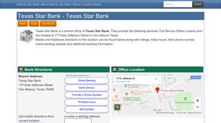 Texas Star Bank in Van Alstyne Texas - 177 East Jefferson Street ...