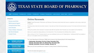 Online Renewals - Texas State Board of Pharmacy - Texas.gov