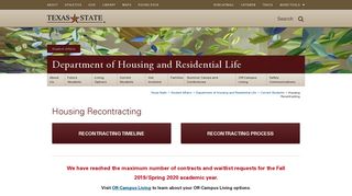 Housing Recontracting : Department of Housing and Residential Life ...