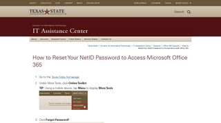 How to Reset Your NetID Password to Access Microsoft Office 365 : IT ...