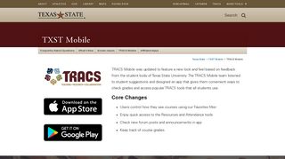 TRACS Mobile : TXST Mobile : Texas State University