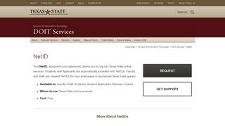 NetID : DOIT Services : Texas State University