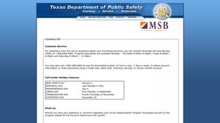 Contact - Texas Driver Responsibility Program