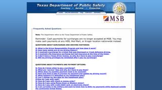 FAQ - Texas Driver Responsibility Program