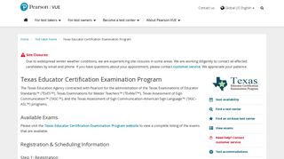 Texas Educator Certification Examination Program - Pearson VUE