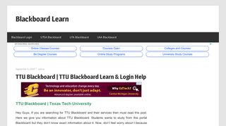 TTU Blackboard | TTU Blackboard Learn & Learnings Help