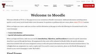 Welcome to Moodle | Current K12 Students | TTU K-12 | TTU