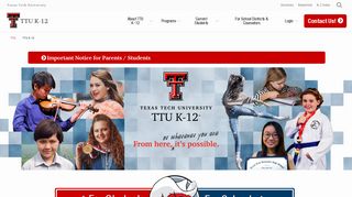 Home | TTU K-12 | TTU - Texas Tech University Departments