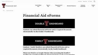 Financial Aid eForms | Financial Aid Home | TTU