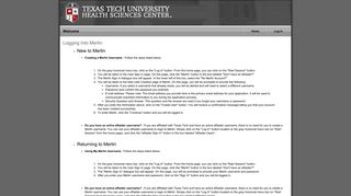 Texas Tech University Health Sciences Center :: Merlin : Logging ...