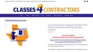 Texas Electrical Continuing Education Course - $17.95 - No Test