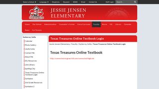 Texas Treasures Online Textbook Login - Jessie Jensen Elementary