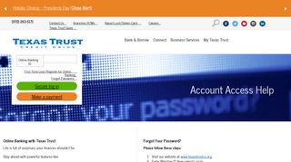 Register/Forgot Password :: Texas Trust Credit Union