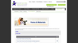 Forms & Materials - Texas Tuition Promise Fund