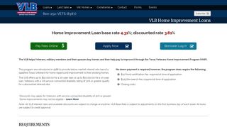 VLB Home Improvement Loans - Texas General Land Office