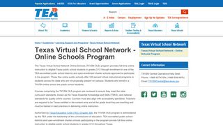 Texas Virtual School Network - Online Schools Program