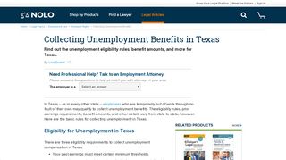 Collecting Unemployment Benefits in Texas | Nolo.com