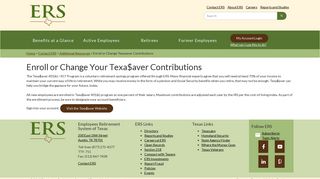 Enroll or Change Texasaver Contributions | ERS