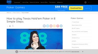 Play Texas Holdem Poker at 888.com