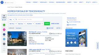 Homes for sale by TexCen Realty - HAR.com