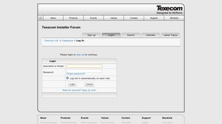 Texecom Installer Forum: Log In
