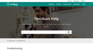 Troubleshooting – Help Portal & Knowledge Base | Texidium