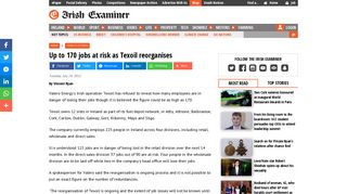Up to 170 jobs at risk as Texoil reorganises | Irish Examiner